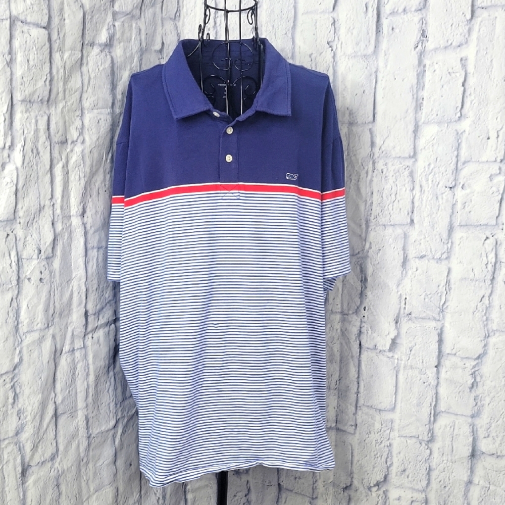 Vineyard Vines‎ Blue and White Striped Polo Shirt